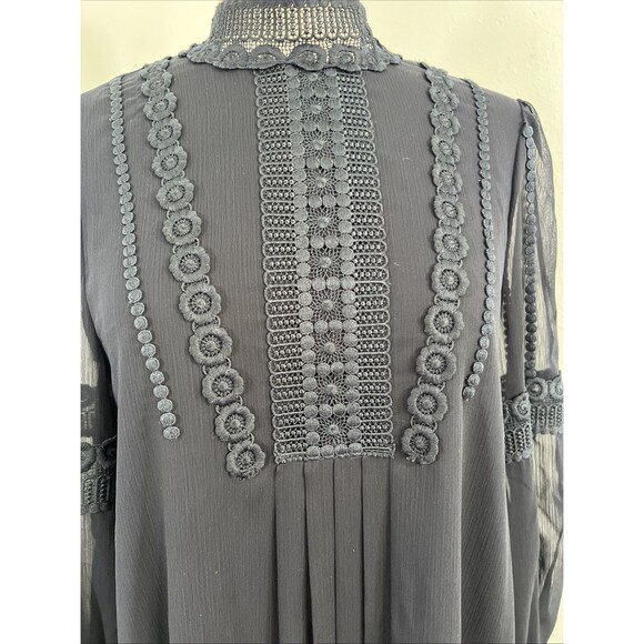 Ted Baker Dress Womens 1 Navy Georrgi Lace Tunic Cocktail - Picture 2 of 15